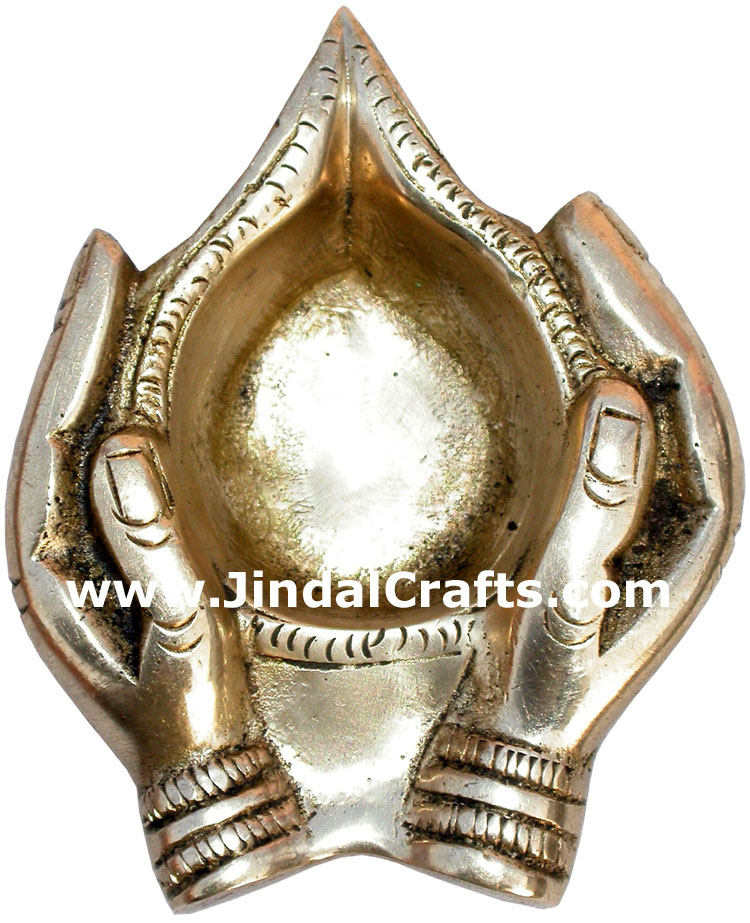 Brass Diya Lamps Deepak Hindu Pooja Crafts Festival Art