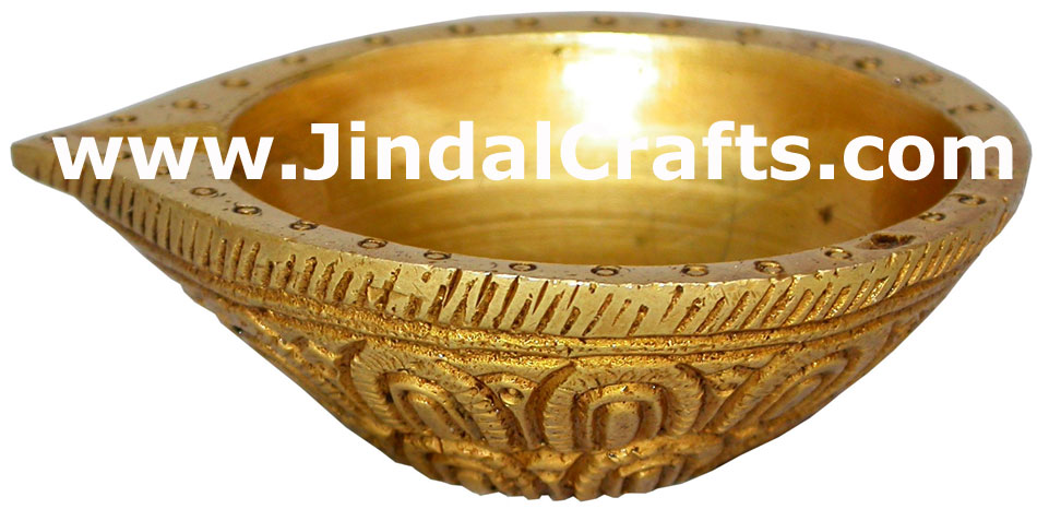 Brass Lamp - Indian Rich Traditional Handicrafts Crafts Art Artifact Diwali Gift