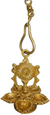 Brass Hanging Lamp - Indian Rich Traditional Handicrafts Crafts Art Diwali Gift
