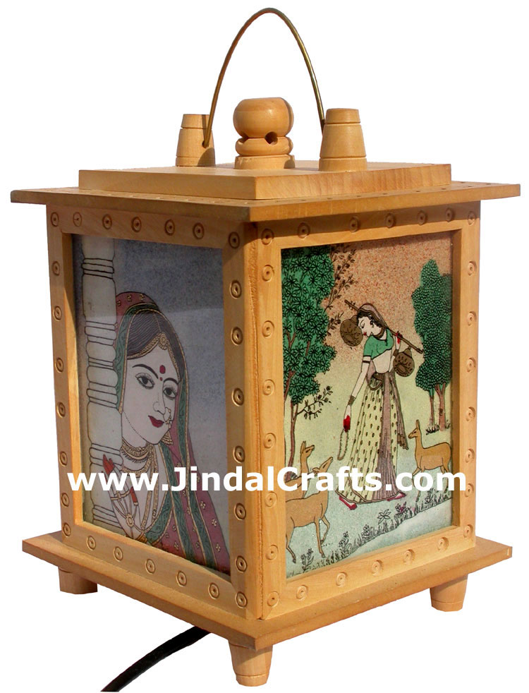Handmade Real Gemstone Dust Lantern Lampshed India Art