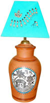 Lampshade - Hancrafted from Terracotta, Hand Painted