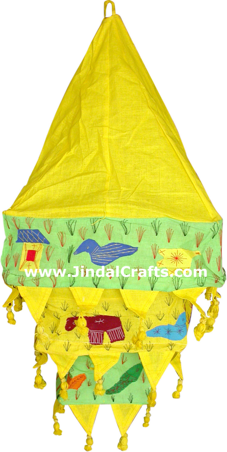 Patches Lamp Shade Hand Made Traditional India Artifact