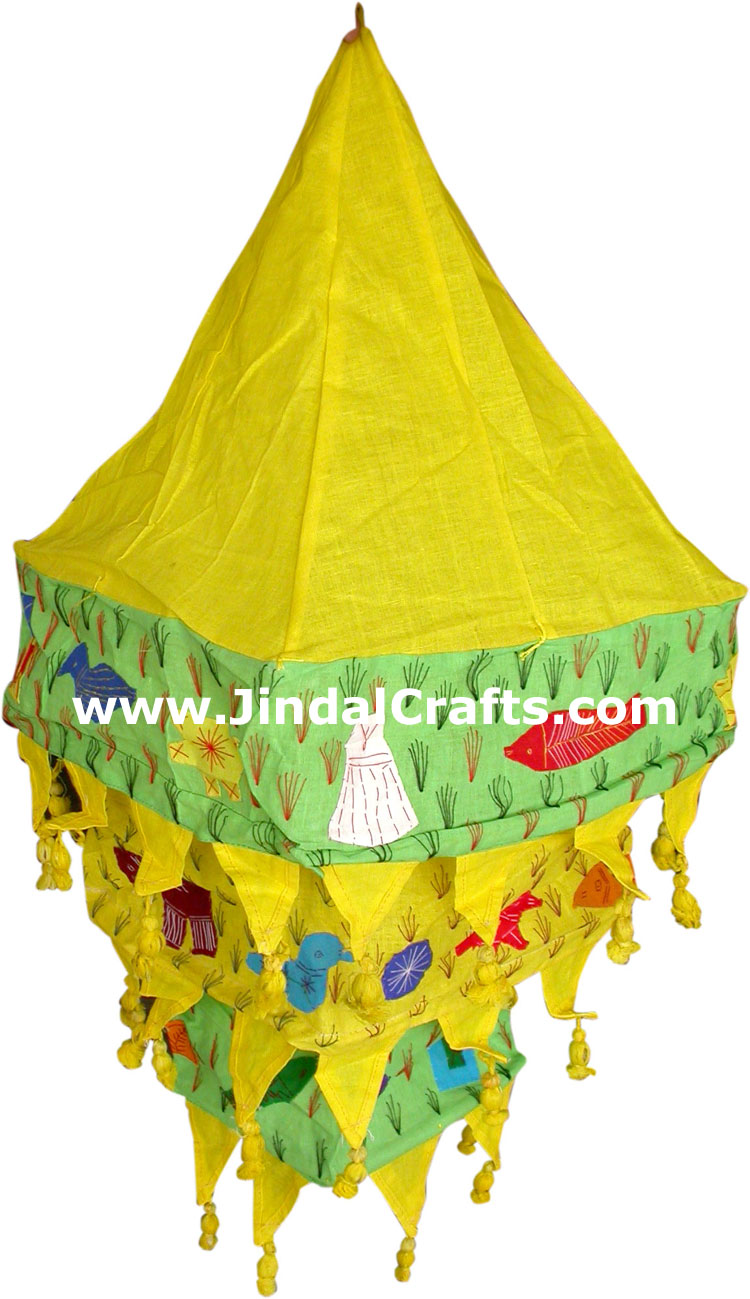 Patches Lamp Shade Hand Made Traditional India Artifact