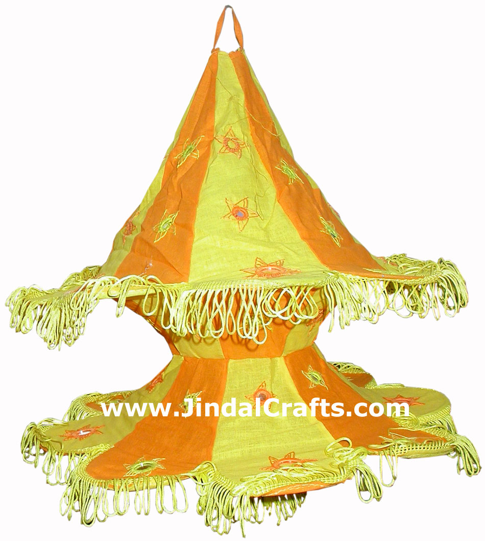 Colourful Fabric Lamp Shade Hand Made Rich Art Craft Handicrafts from India