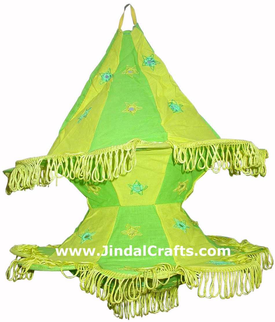 Colourful Fabric Lamp Shade Hand Made Rich Art Craft Handicrafts from India
