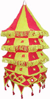 Colourful Fabric Lamp Shade Hand Made Rich Art Craft Handicrafts from India