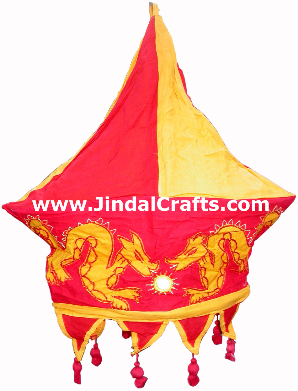 Colourful Fabric Lamp Shade Hand Made Rich Art Craft Handicrafts from India