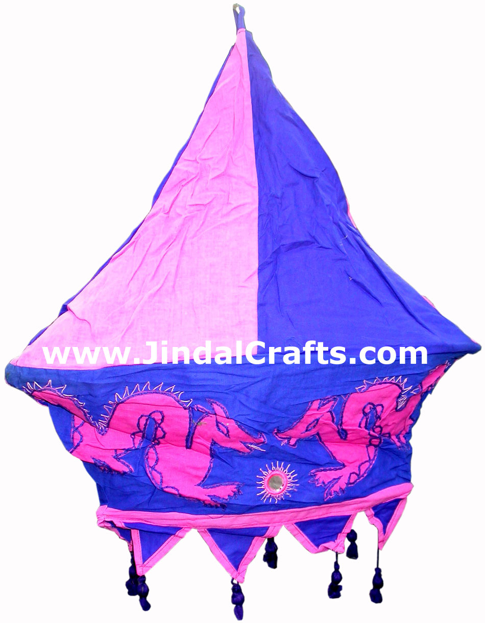 Colourful Fabric Lamp Shade Hand Made Rich Art Craft Handicrafts from India
