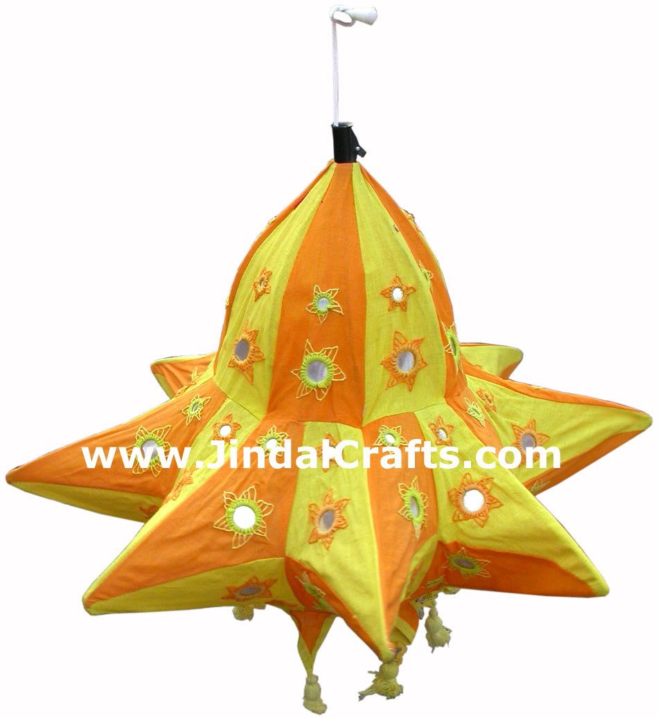 Colourful Fabric Lamp Shade Hand Made Rich Art Craft Handicrafts from India