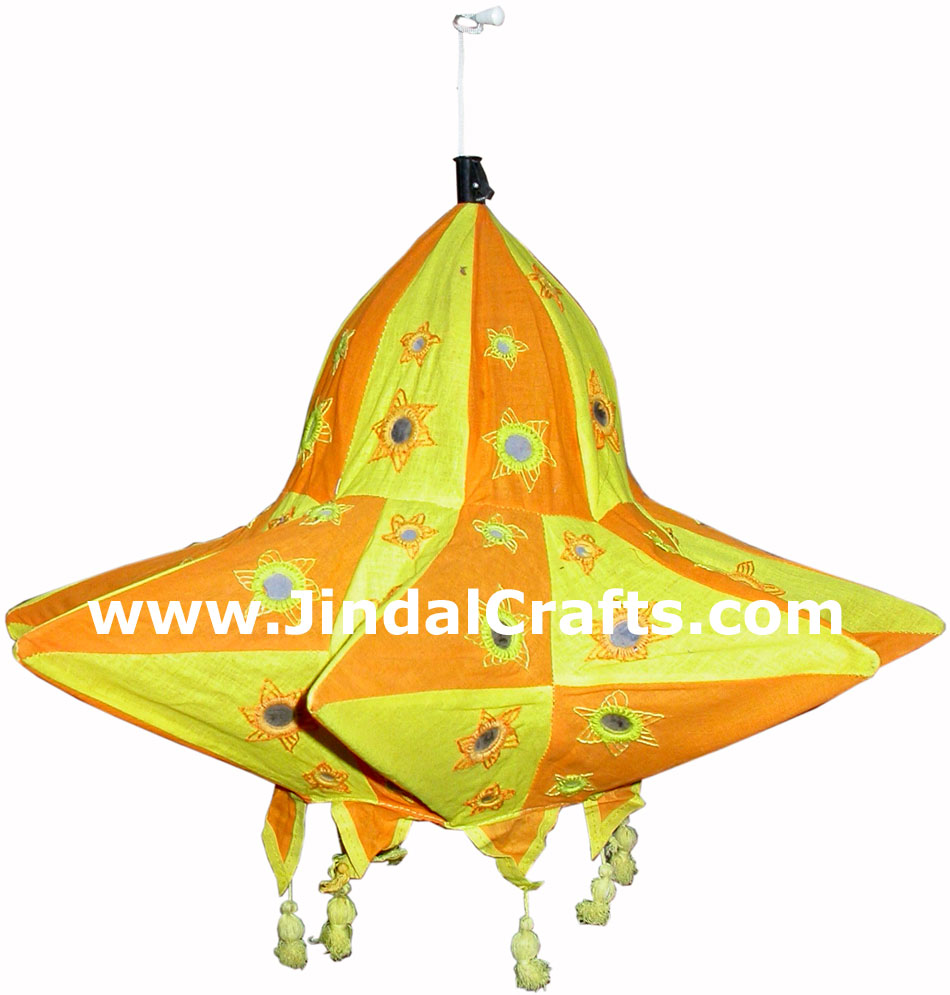 Colourful Fabric Lamp Shade Hand Made Rich Art Craft Handicrafts from India
