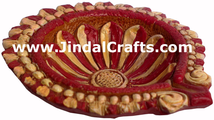Terracotta Lamp - Handmade Colourful Painted Diwali Deepawali Traditional Lamp