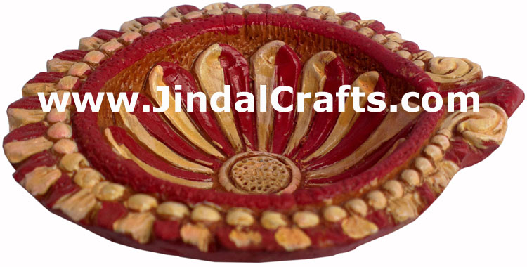 Terracotta Lamp - Handmade Colourful Painted Diwali Deepawali Traditional Lamp