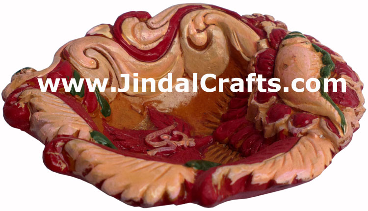Terracotta Lamp - Handmade Colourful Painted Diwali Deepawali Traditional Lamp