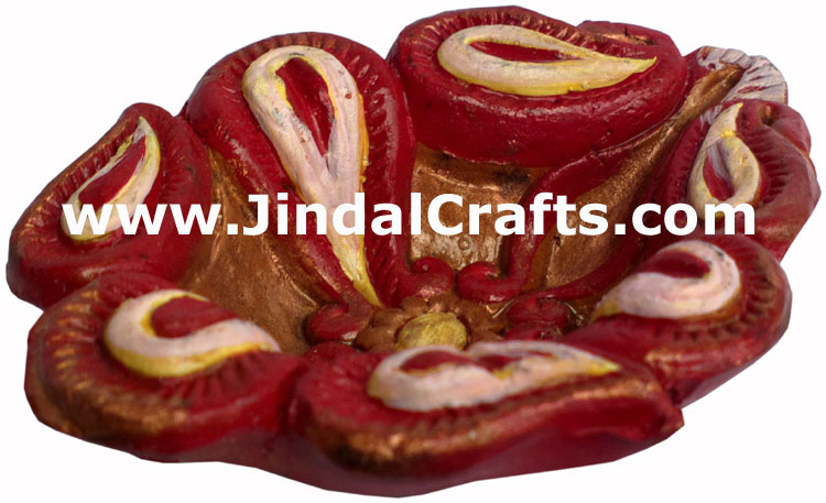 Terracotta Lamp - Handmade Colourful Painted Diwali Deepawali Traditional Lamp