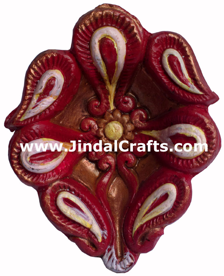 Terracotta Lamp - Handmade Colourful Painted Diwali Deepawali Traditional Lamp