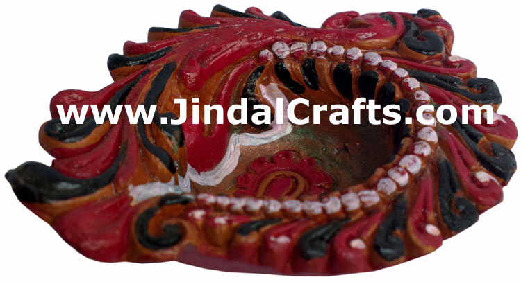 Terracotta Lamp - Handmade Colourful Painted Diwali Deepawali Traditional Lamp