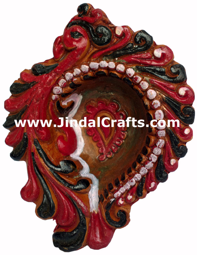 Terracotta Lamp - Handmade Colourful Painted Diwali Deepawali Traditional Lamp