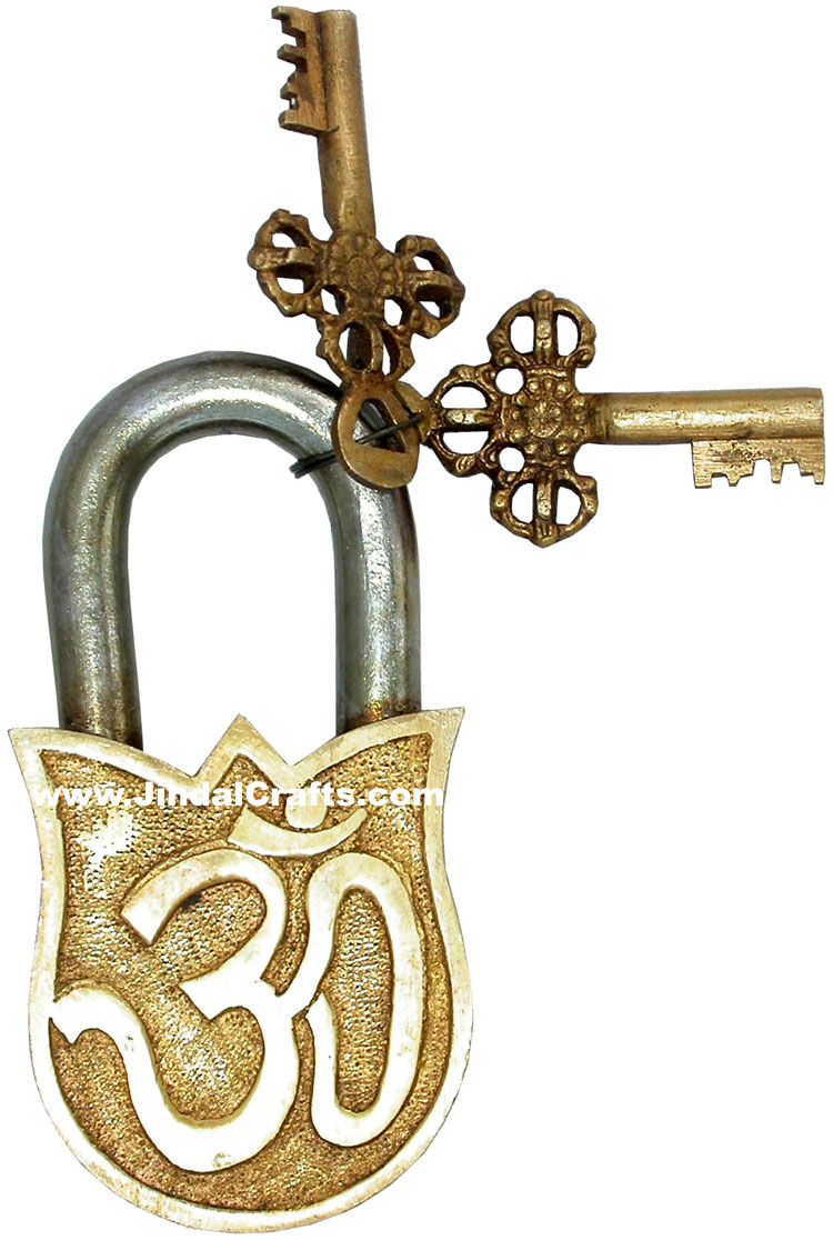 Handmade Brass Lock Hindu Religious Goddess Laxmi Handicrafts India Art Crafts