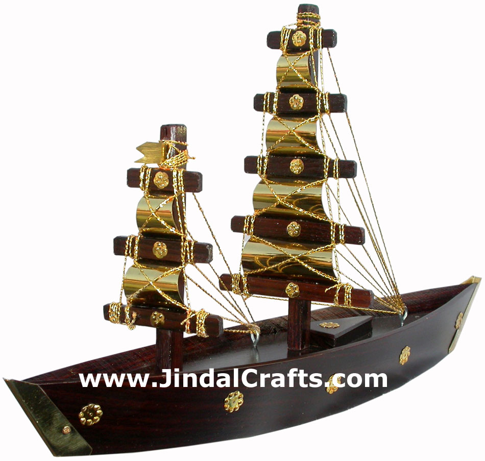 Wooden Ship Model - Hand Made Indian Artifact Handicraft Art Craft