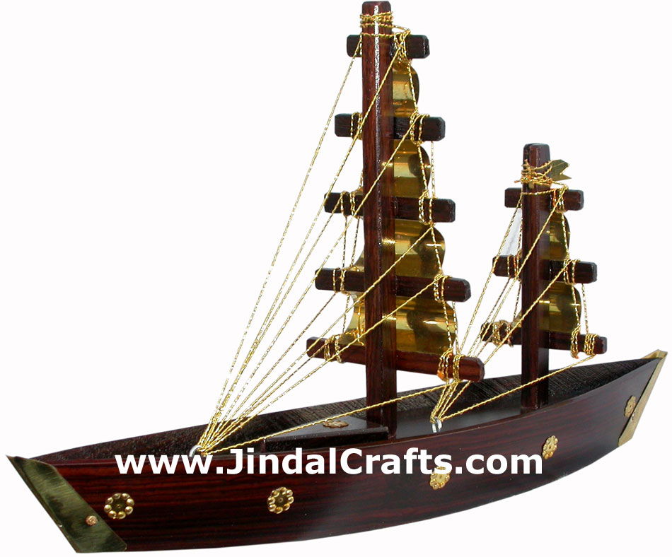 Wooden Ship Model - Hand Made Indian Artifact Handicraft Art Craft