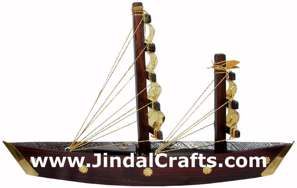 Wooden Ship Model - Hand Made Indian Artifact Handicraft Art Craft