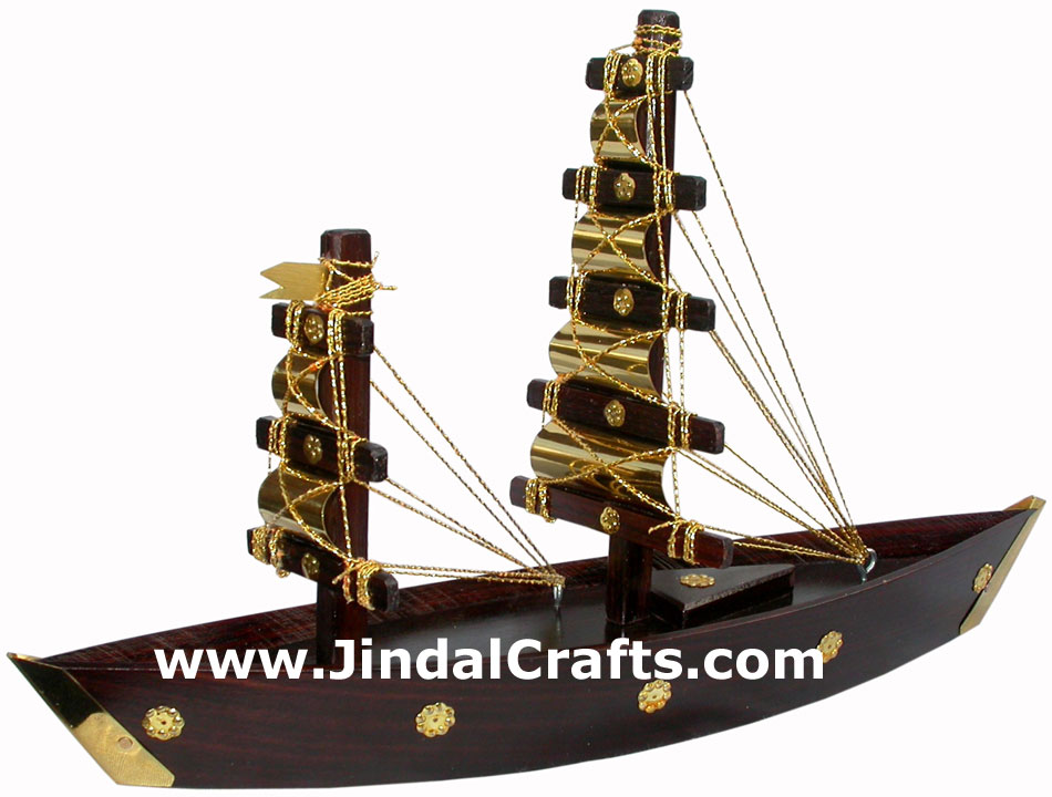 Wooden Ship Model - Hand Made Indian Artifact Handicraft Art Craft