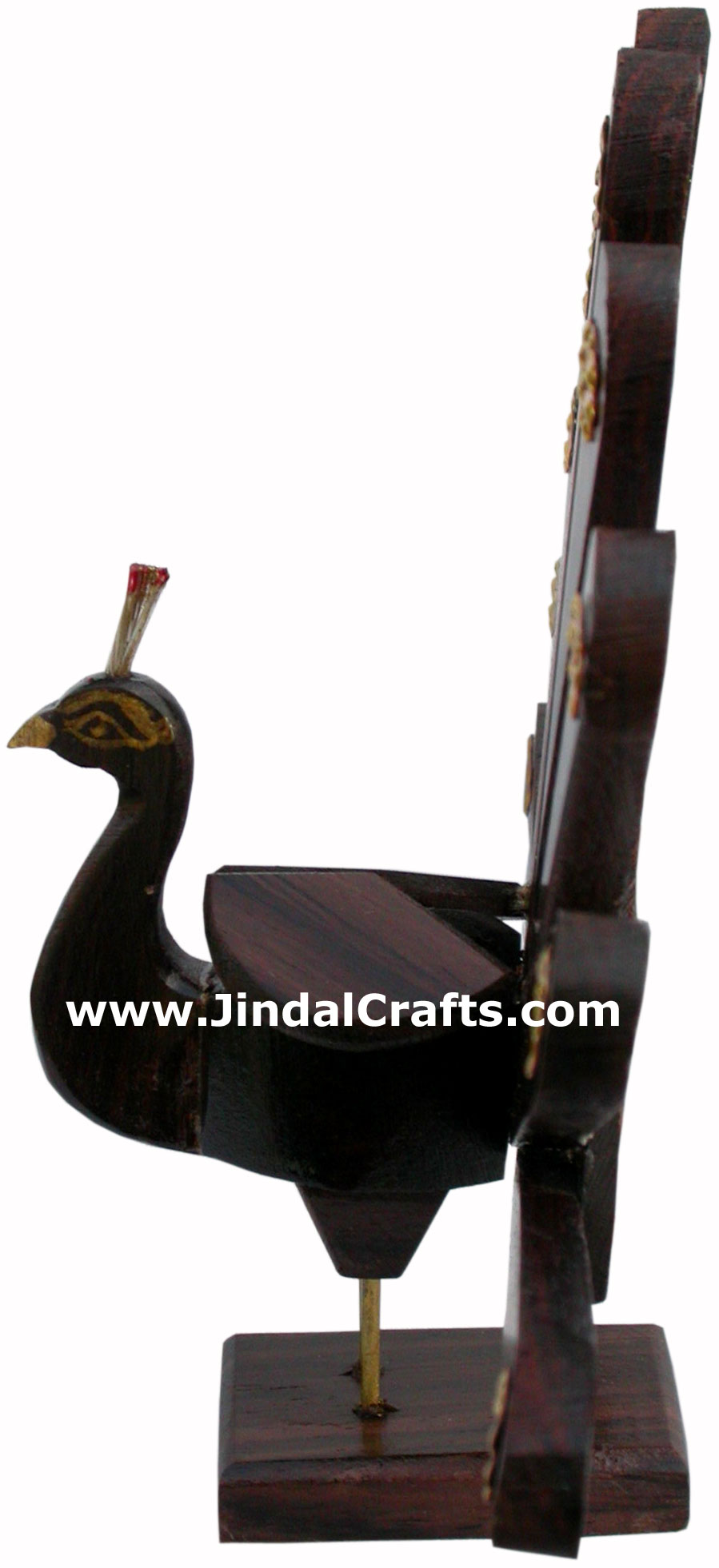 Wooden Peacock - Hand Carved Indian Tribal Handicraft Artifact Art