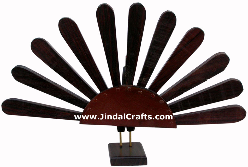 Wooden Peacock - Hand Carved Indian Tribal Handicraft Artifact Art