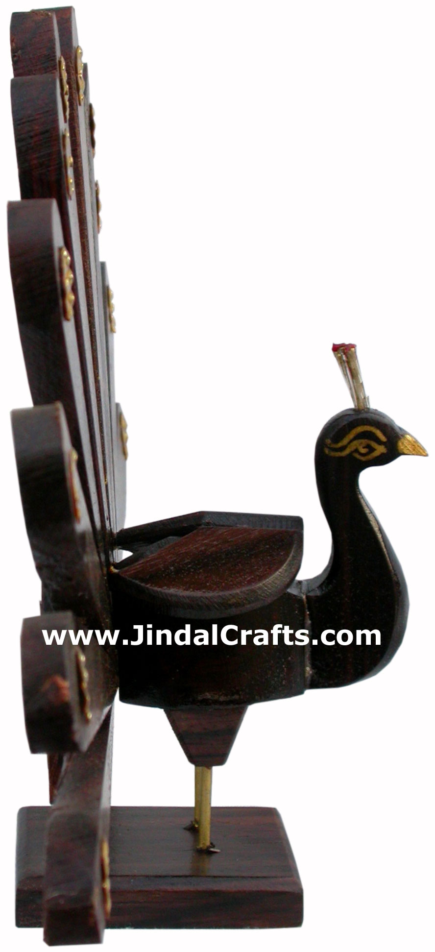 Wooden Peacock - Hand Carved Indian Tribal Handicraft Artifact Art
