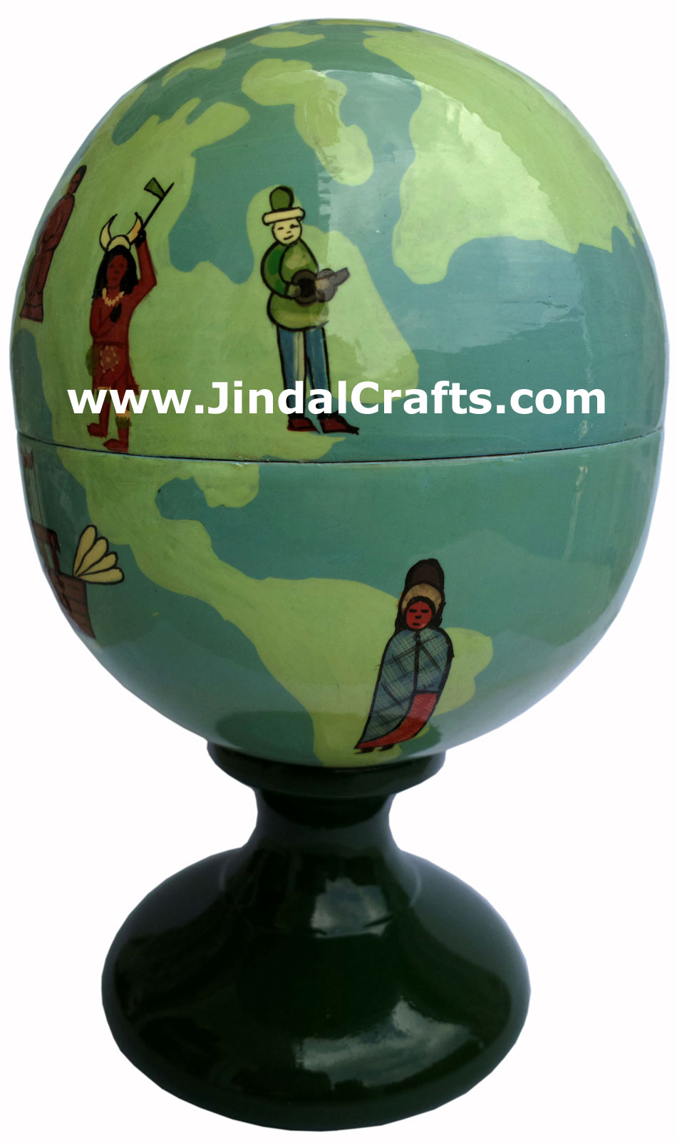 Wooden Home Decor Artifact Handicraft Art From India Hand Painted Earth People