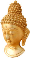 Buddha Face Hanging - Brass Mede Sculpture Buddhist Art