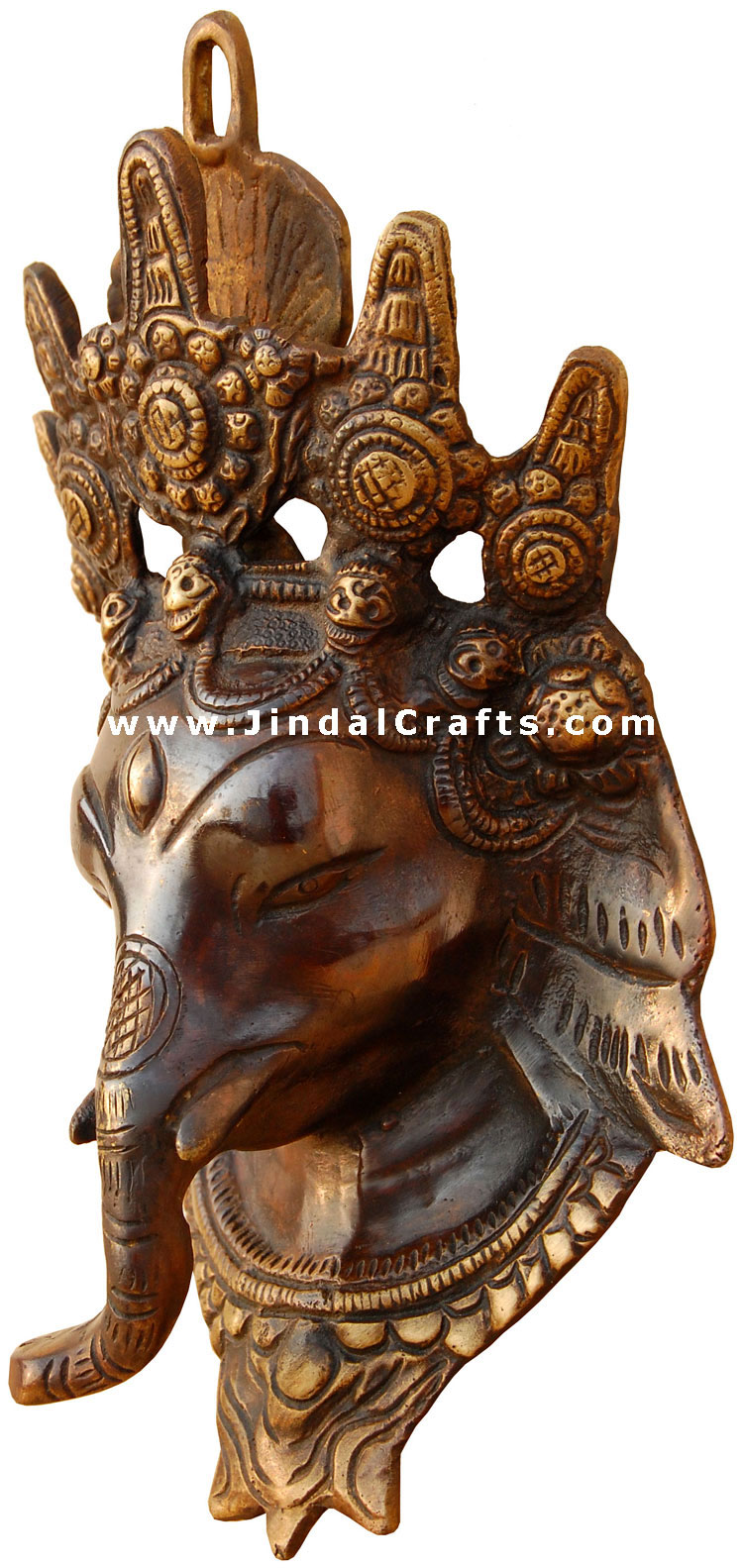 Ganesha Face Hanging - Brass Made Hindu Religion Art