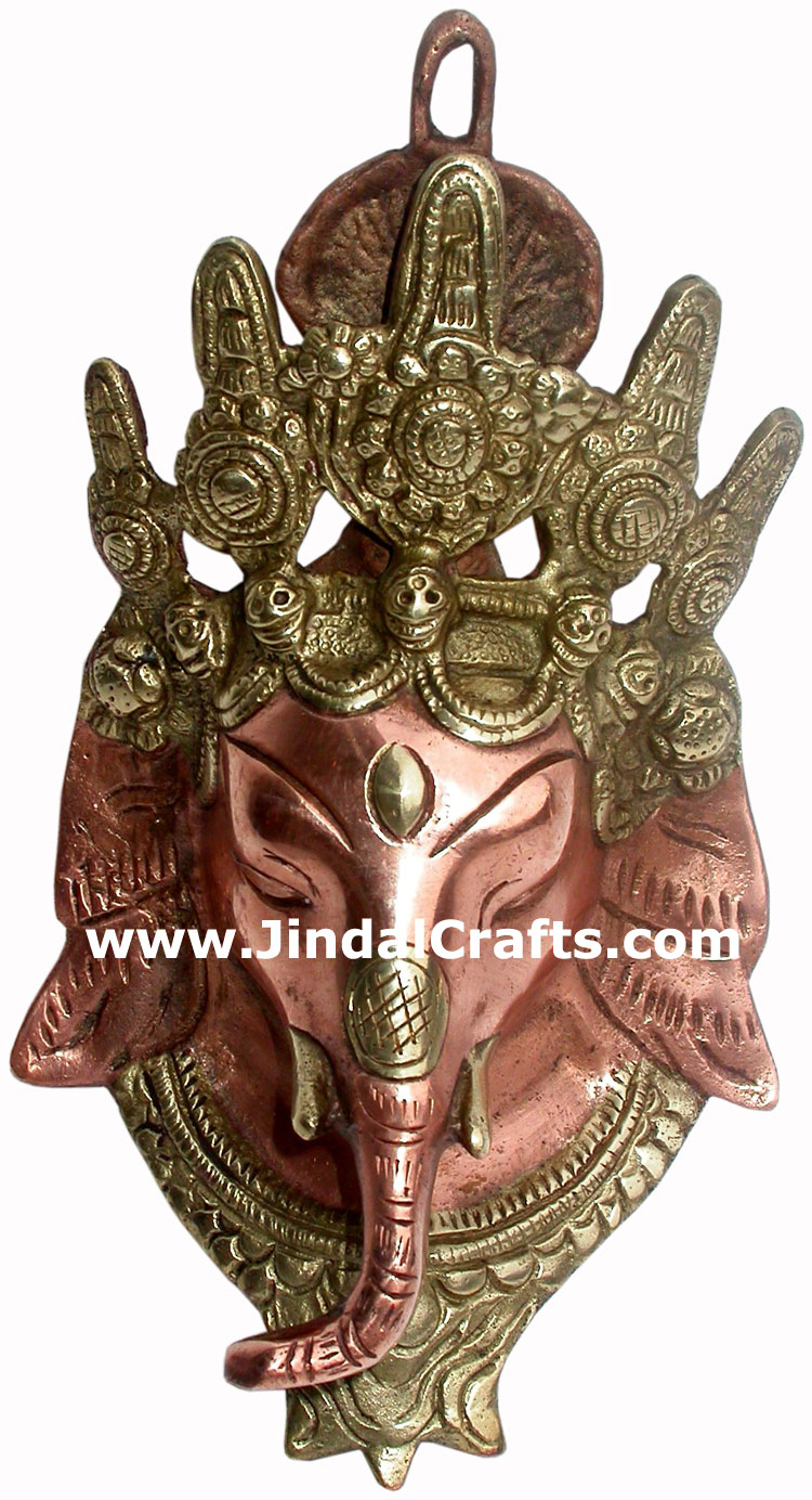 Ganesha Face Hanging - Brass Made Hindu Religion Art
