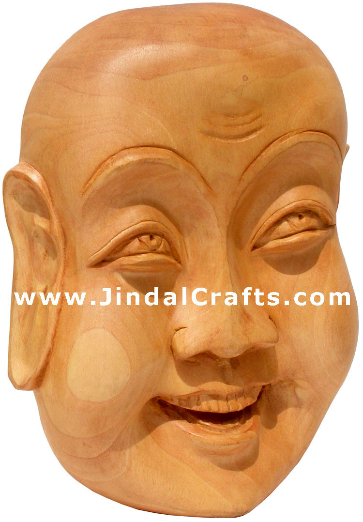 Hand Carved Happy Man Decorative Wall Wooden Mask India Decorative Home Decor