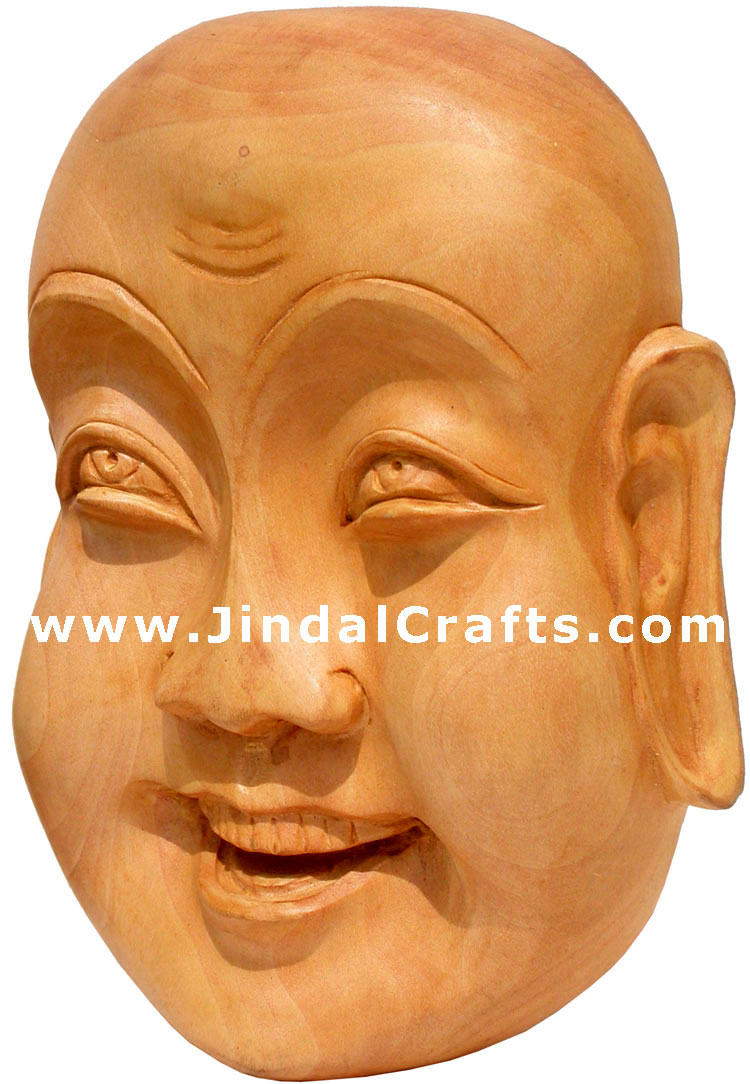 Hand Carved Happy Man Decorative Wall Wooden Mask India Decorative Home Decor
