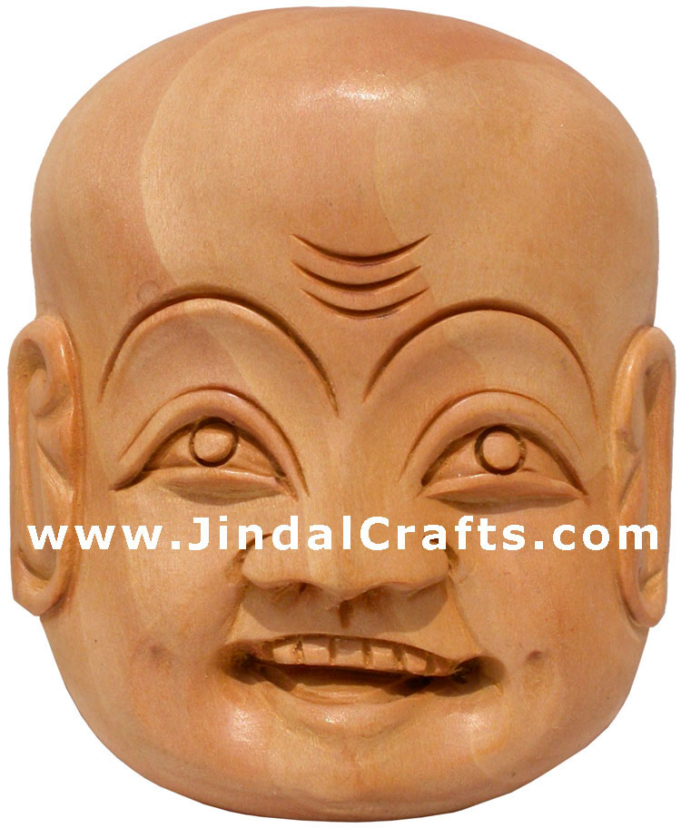 Hand Carved Happy Man Decorative Wall Wooden Mask India Decorative Home Decor