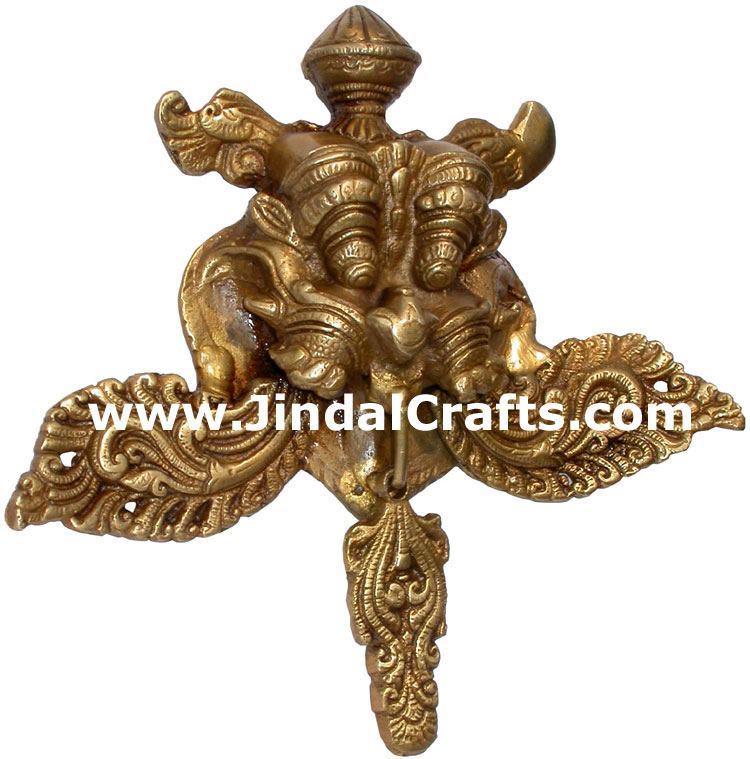Brass Jungle Mask India Carving Art Crafts