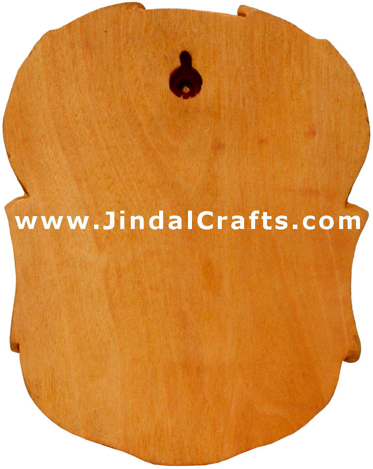 Hand Carved Traditional Decorative Wooden Mask India Nazar Battu Figure Craft