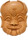 Hand Carved Traditional Decorative Wooden Mask India Nazar Battu Figure Craft
