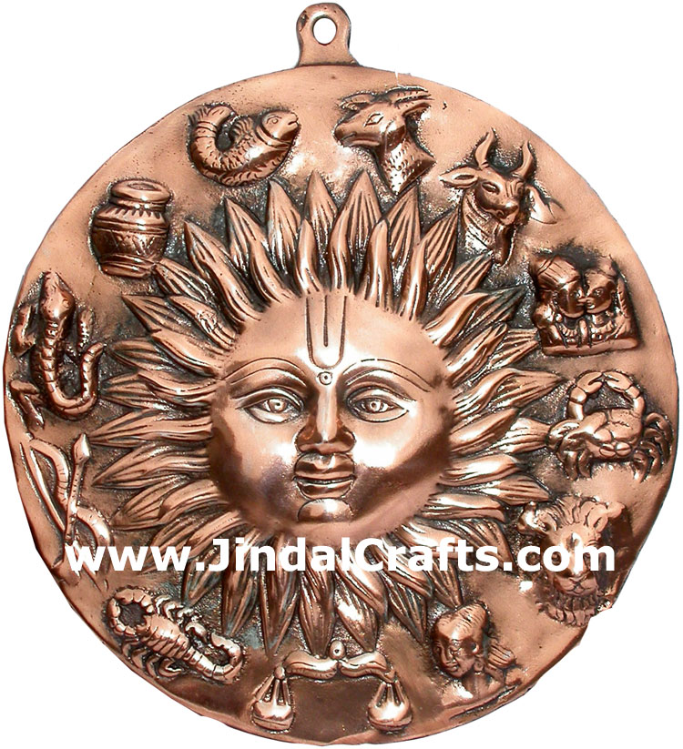 God Sun - Hand Carved Indian Art Craft Handicraft Home Decor Aluminium Figurine