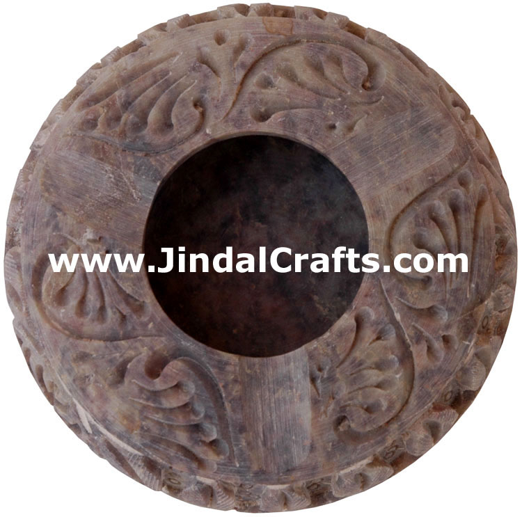 Hand Carved Soft Stone Ash Tray Indian Art