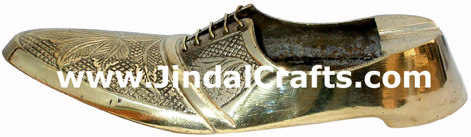 Brass Ashtray - Shoe Shaped Indian Art Craft Handicraft Metal Smoking Ashtray