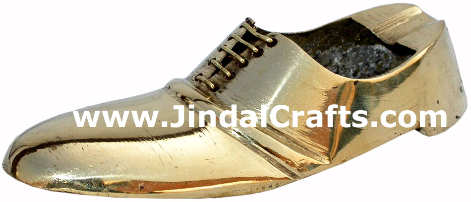 Brass Ashtray - Shoe Shaped Indian Art Craft Handicraft Metal Smoking Ashtray