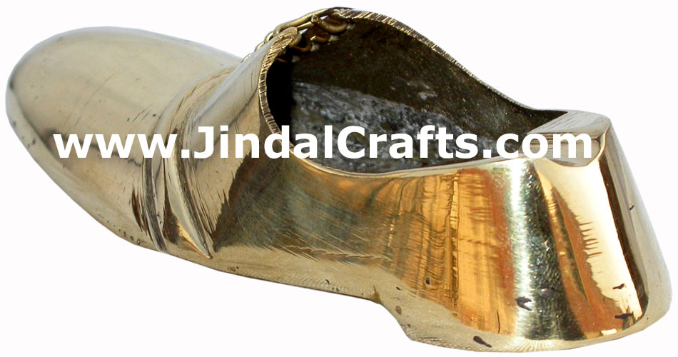 Brass Ashtray - Shoe Shaped Indian Art Craft Handicraft Metal Smoking Ashtray