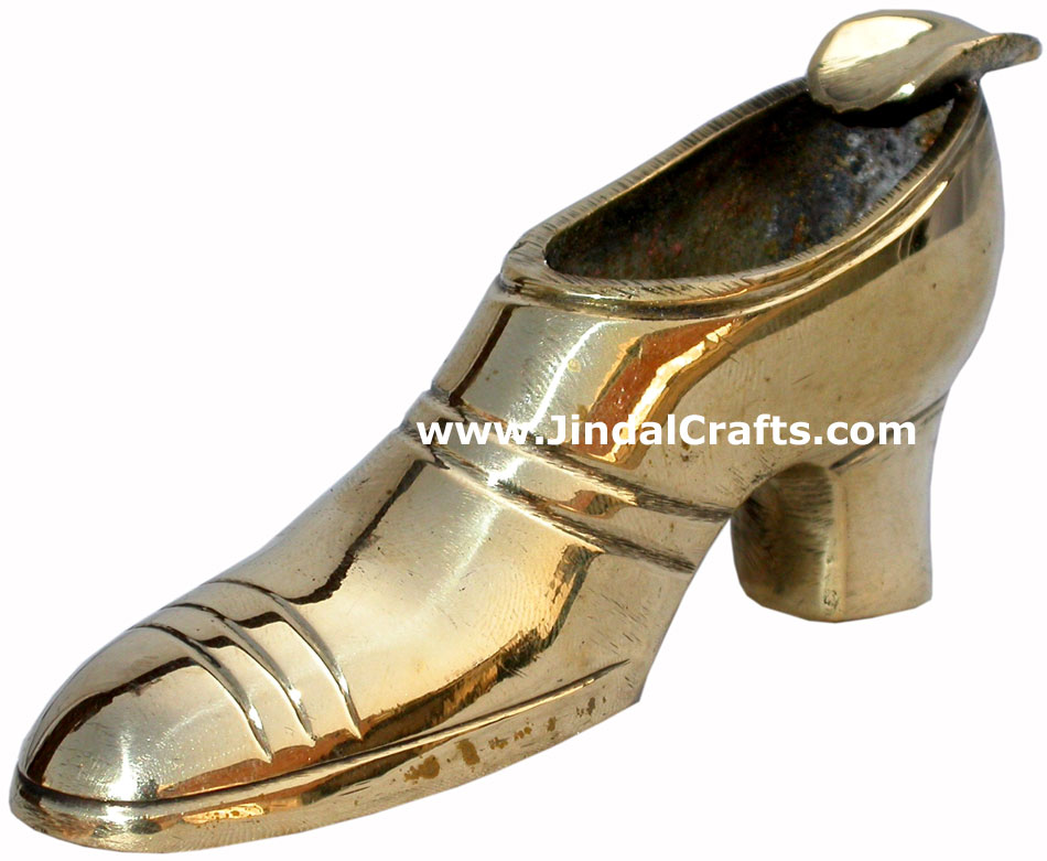 Brass Ashtray - Shoe Shaped Indian Art Craft Handicraft Metal Smoking Ashtray
