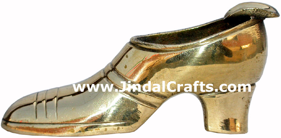 Brass Ashtray - Shoe Shaped Indian Art Craft Handicraft Metal Smoking Ashtray