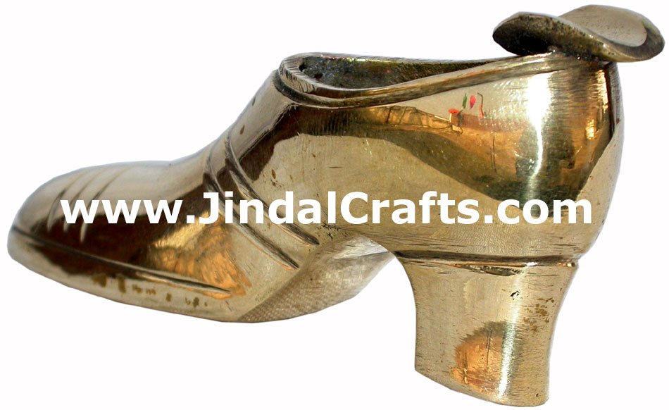 Brass Ashtray - Shoe Shaped Indian Art Craft Handicraft Metal Smoking Ashtray