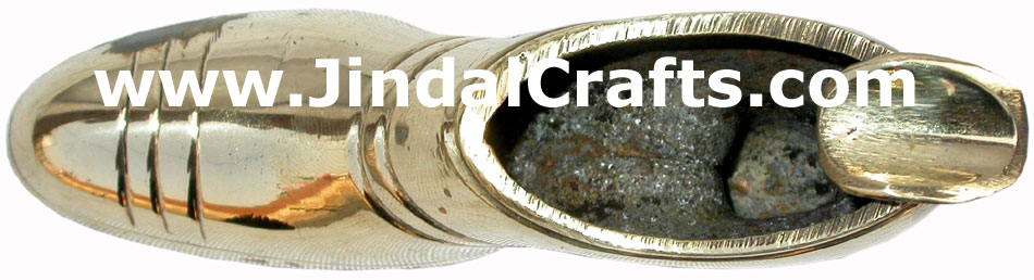 Brass Ashtray - Shoe Shaped Indian Art Craft Handicraft Metal Smoking Ashtray
