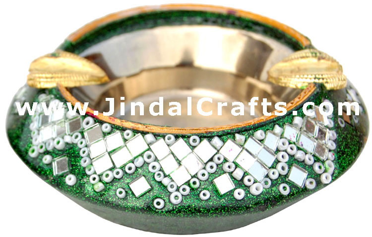 Lac Made Ash Tray  Handcrafted Art from India