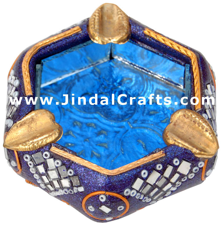 Lac Made Ash Tray  Handcrafted Art from India